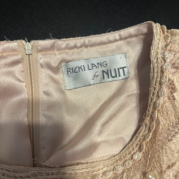 Ricki Lang for Nuit Vintage Union Made USA Drop Waist Dress Size 10 Mother Bride - Picture 7 of 7